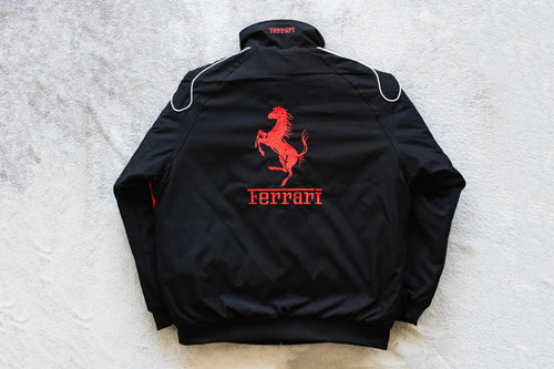Black Ferrari Racing Jacket – F1 Style